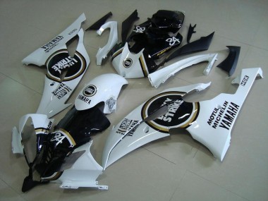 Yamaha YZF R6 Motorrad Verkleidung 2008-2016 - Weiss Glanzendes Schwarz Lucky Strike Motul Michelin 34