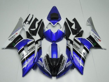 Yamaha YZF R6 Motorrad Verkleidung 2008-2016 - Weiss Blau Silber Schwarz Monster ENEOS Yamalube Semakin Didepan