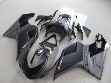 Ducati 848 Motorrad Verkleidung 2007-2014 - Grau Matt Schwarz