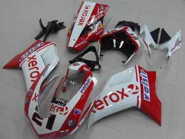 Ducati 848 1098 1198 Motorrad Verkleidung 2007-2014 - Weiss Rot Glanzendes Schwarz Valsir Xerox OEM Stil 21