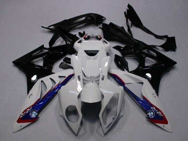 BMW S1000RR Motorrad Verkleidung 2009-2014 - Weiss Blau Glanzendes Schwarz