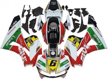 Honda CBR1000RR Motorrad Verkleidung 2012-2016 - Weiss Rot Gelb Grun Liniear Viar 6