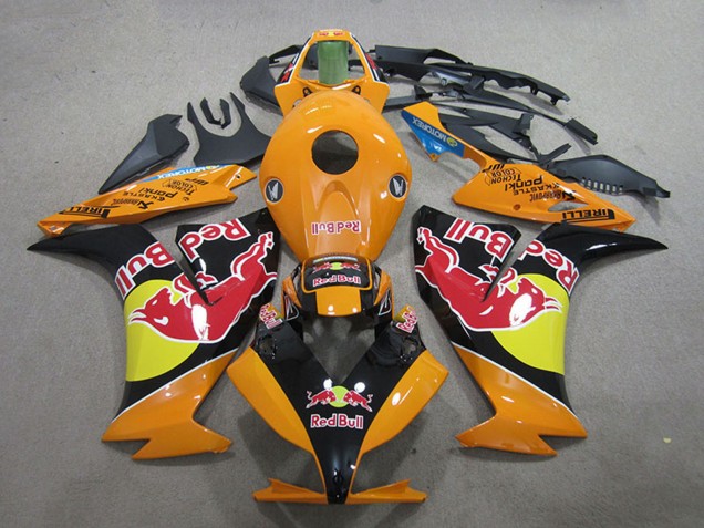 Honda CBR1000RR Motorrad Verkleidung 2012-2016 - Orange Gelb Glanzendes Schwarz Red Bull