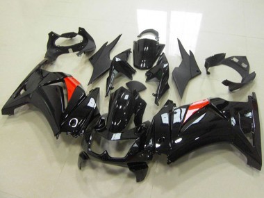 Kawasaki ZX250R Motorrad Verkleidung 2008-2012 - Glanzendes Schwarz Rot