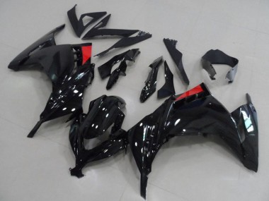 Kawasaki ZX300R Motorrad Verkleidung 2013-2018 - Glanzendes Schwarz Rot