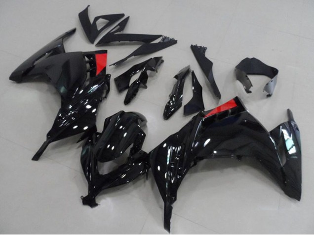 Kawasaki ZX300R Motorrad Verkleidung 2013-2018 - Glanzendes Schwarz Rot