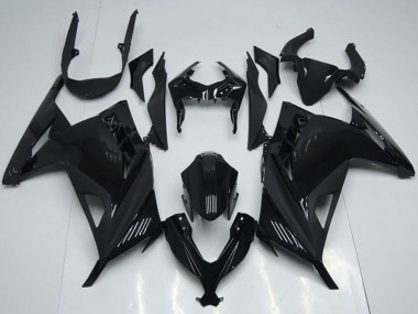 Kawasaki ZX300R Motorrad Verkleidung 2013-2018 - Glanzendes Schwarz