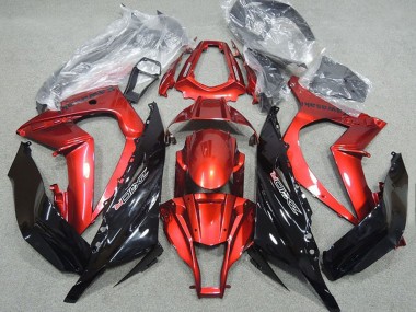 Kawasaki ZX10R Motorrad Verkleidung 2011-2015 - Rot Glanzendes Schwarz