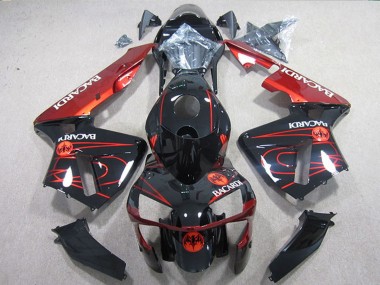 Kawasaki ZX10R Motorrad Verkleidung 2004-2005 - Schwarz Rot Silber
