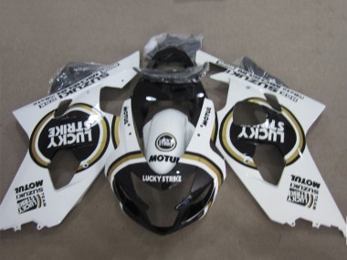 Suzuki GSXR 600 Motorrad Verkleidung 2004-2005 - Weiss Schwarz Lucky Strike Motul