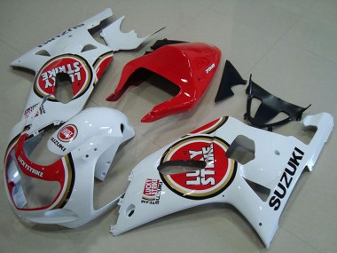 Suzuki GSXR 750 Motorrad Verkleidung 2001-2003 - Weiss Rot Lucky Strike