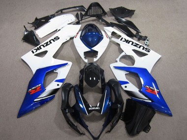 Suzuki GSXR 1000 Motorrad Verkleidung 2005-2006 - Weiss Blau Glanzendes Schwarz