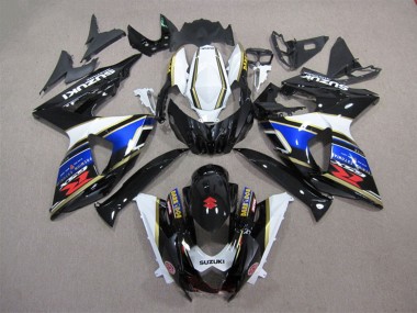Suzuki GSXR 1000 Motorrad Verkleidung 2009-2016 - Weiss Blau Schwarz Dunkel Dog