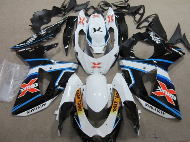 Suzuki GSXR 1000 Motorrad Verkleidung 2009-2016 - Weiss Blau Gelb Schwarz Brux Dunkel Dog