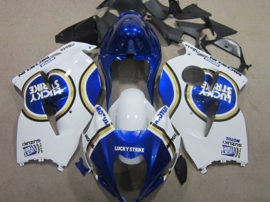 Suzuki GSXR 1300 Hayabusa Motorrad Verkleidung 1996-2007 - Weiss Blau Motul Lucky Strike
