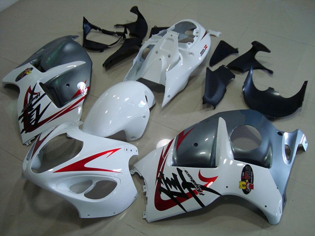 Suzuki GSXR 1300 Hayabusa Motorrad Verkleidung 1996-2007 - Weiss Rot Matt Grau