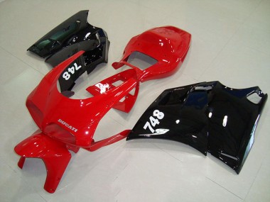 Ducati 748 Motorrad Verkleidung 1993-2005 - Rot Glanzendes Schwarz