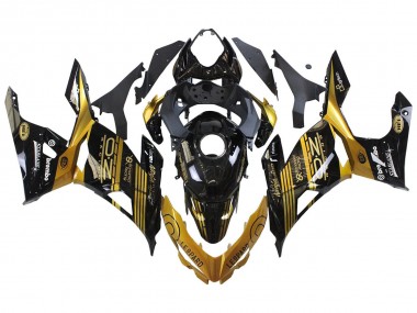 Kawasaki EX400 Motorrad Verkleidung 2018-2024 - Gold Glanzendes Schwarz