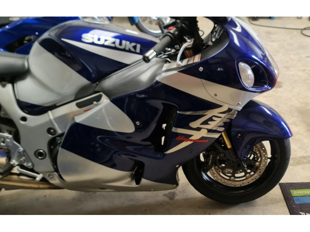 Suzuki GSXR 1300 Hayabusa Motorrad Verkleidung 1996-2007 - Blau Weiss