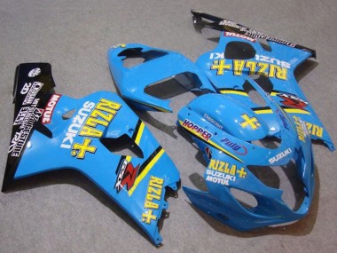 Suzuki GSXR 750 Motorrad Verkleidung 2004-2005 - Blau Gold Schwarz Motul Rizla
