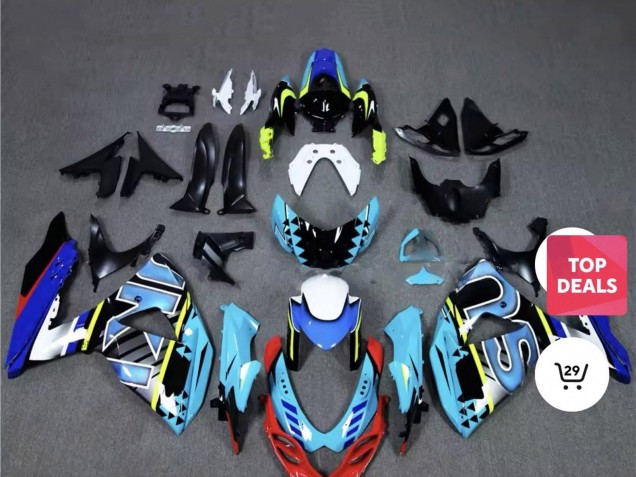 Suzuki GSXR 1000 Motorrad Verkleidung 2009-2016 - Blau Rot Gelb Weiss