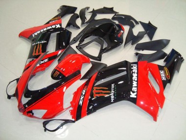 Monster in Rot 2007-2008 ZX6R Motorrad Verkleidung