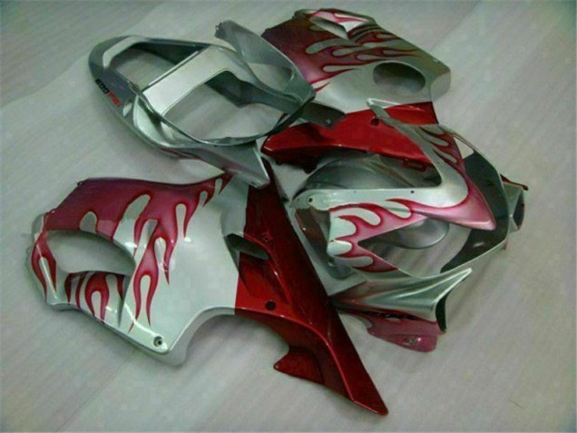 Rot Flamme Silber 2001-2003 CBR600 F4i Motorrad Verkleidung Rot Flamme Silber 2001-2003 CBR600 F4i Motorrad Verkleidung