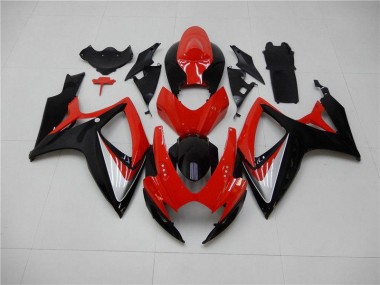 Rot Schwarz 2006-2007 GSXR 600/750 Motorrad Verkleidung Komplett Sets