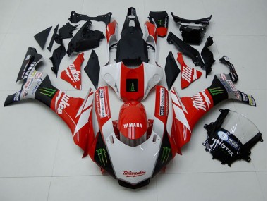 Rot Weiß Monster 2015-2019 YZF R1 Motorrad Verkleidung