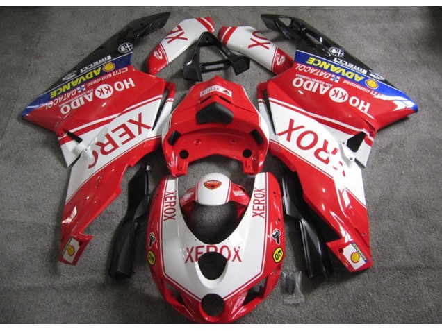 Rot Weiß Xerox 2005-2006 Ducati 749 Motorrad Verkleidung Rot Weiß Xerox 2005-2006 Ducati 749 Motorrad Verkleidung