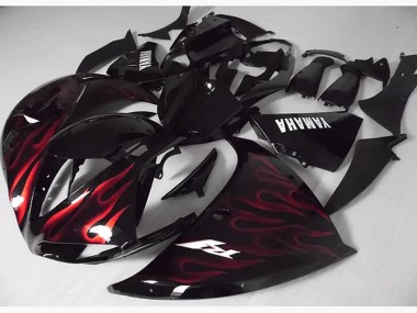 Rote Schwarz Flamme 2009-2011 YZF R1 Motorrad Verkleidung