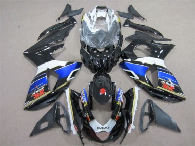 Schwarz Blau Dunkel Hund 2009-2016 GSXR 1000 Motorrad Verkleidung