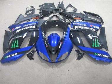 Schwarz Blaus Monster 2007-2008 ZX6R Motorrad Verkleidung