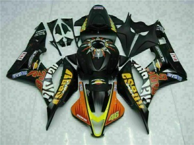 Schwarz Gelb Repsol 46 2007-2008 CBR600RR Motorrad Verkleidung