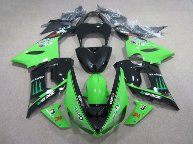 Schwarz Grün 3M Touch4 Monster 2005-2006 ZX6R Motorrad Verkleidung