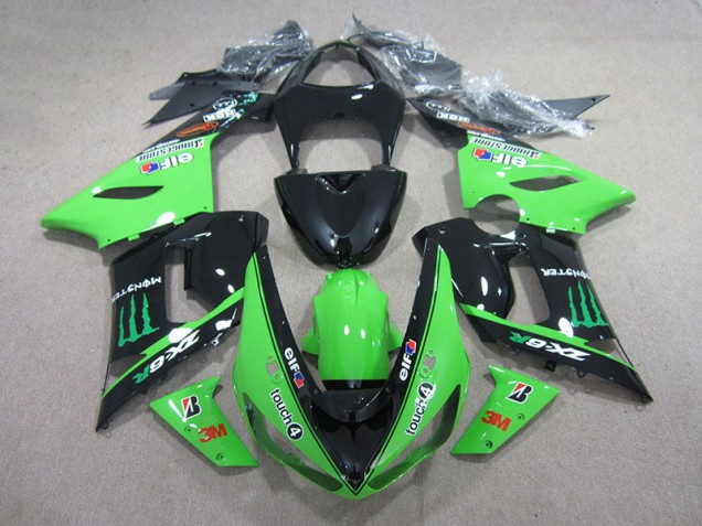 Schwarz Grün 3M Touch4 Monster 2005-2006 ZX6R Motorrad Verkleidung Schwarz Grün 3M Touch4 Monster 2005-2006 ZX6R Motorrad Verkleidung