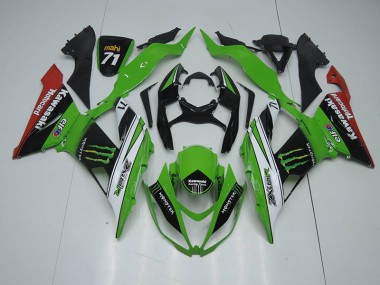 Schwarz Grün Weiß Monster 2013-2018 ZX6R Motorrad Verkleidung