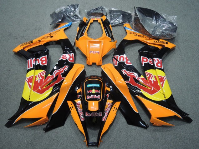 Schwarz Orange Rot Bull 2011-2015 ZX10R Motorrad Verkleidung Schwarz Orange Rot Bull 2011-2015 ZX10R Motorrad Verkleidung