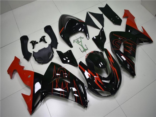 Schwarz Rot 2006-2007 ZX10R Motorrad Verkleidung Schwarz Rot 2006-2007 ZX10R Motorrad Verkleidung