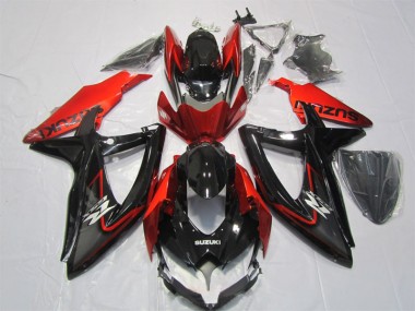 Schwarz Rot 2007-2008 GSXR 1000 Motorrad Verkleidungen
