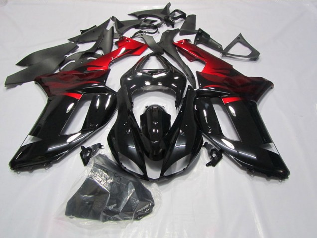 Schwarz Rot 2007-2008 ZX6R Motorrad Verkleidung Schwarz Rot 2007-2008 ZX6R Motorrad Verkleidung