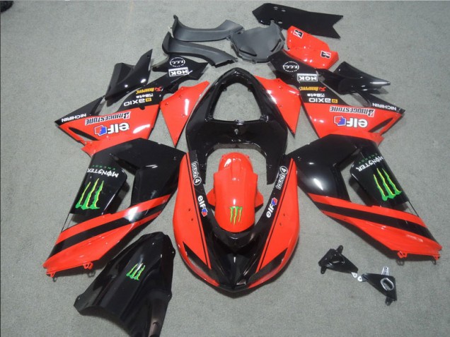 Schwarz Rote Touch4 Monster 2006-2007 ZX10R Motorrad Verkleidung Schwarz Rote Touch4 Monster 2006-2007 ZX10R Motorrad Verkleidung