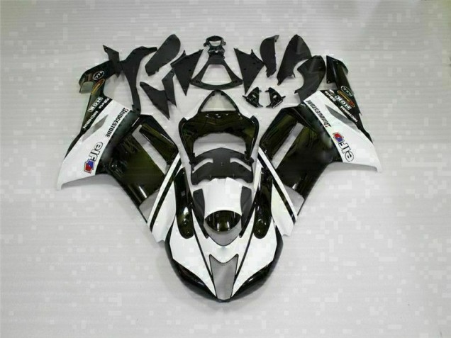 Schwarz Weiß 2007-2008 ZX6R Motorrad Verkleidungen Schwarz Weiß 2007-2008 ZX6R Motorrad Verkleidungen
