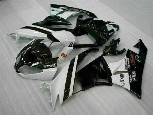 Schwarz Weiß 3M Touch4 2009-2012 ZX6R Motorrad Verkleidung Schwarz Weiß 3M Touch4 2009-2012 ZX6R Motorrad Verkleidung