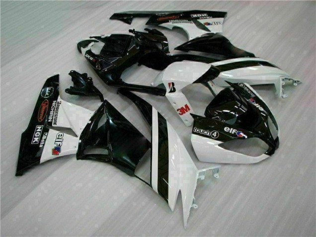 Schwarz Weiß 3M Touch4 2009-2012 ZX6R Motorrad Verkleidung Schwarz Weiß 3M Touch4 2009-2012 ZX6R Motorrad Verkleidung