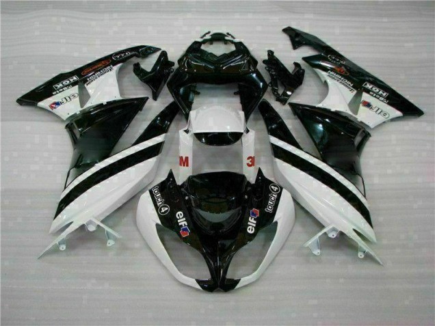 Schwarz Weiß 3M Touch4 2009-2012 ZX6R Motorrad Verkleidung Schwarz Weiß 3M Touch4 2009-2012 ZX6R Motorrad Verkleidung