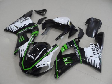 Schwarz Weiß Grün Monster 2000-2001 YZF R1 Motorrad Verkleidungen