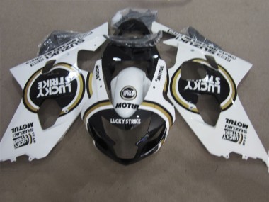 Schwarz Weiß Lucky Strike Motul 2004-2005 GSXR 600 Motorrad Verkleidung