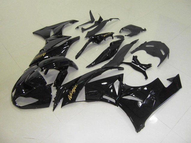 Schwarz mit goldenem Aufkleber 2009-2012 ZX6R Motorrad Verkleidung Schwarz mit goldenem Aufkleber 2009-2012 ZX6R Motorrad Verkleidung