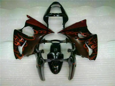 Schwarz rote Flamme 2000-2002 ZX6R Motorrad Verkleidung